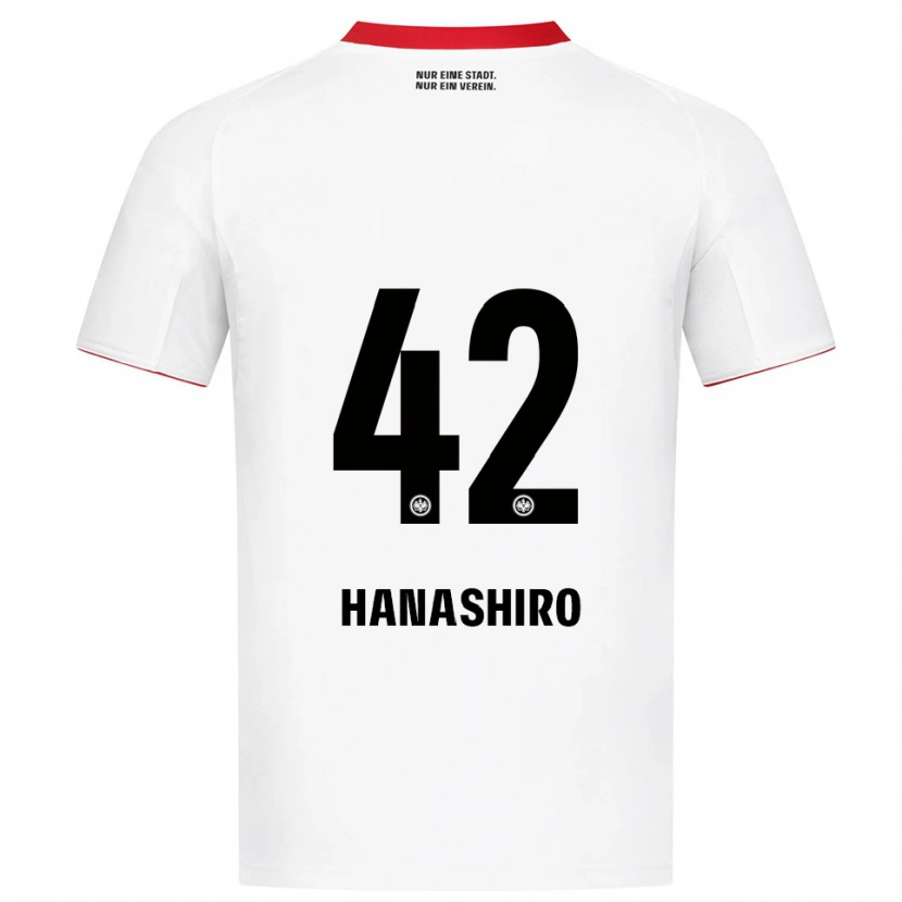 Danxen Mulher Camisola Rinto Hanashiro #42 Branco Vermelho Alternativa 2025/26 Camisa