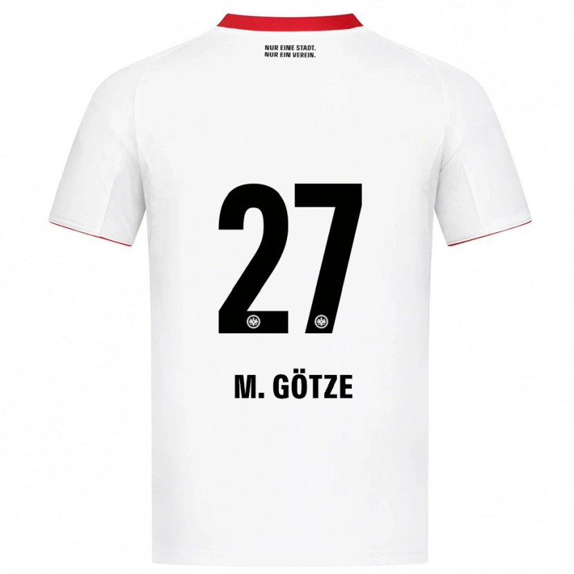 Danxen Mulher Camisola Mario Götze #27 Branco Vermelho Alternativa 2025/26 Camisa