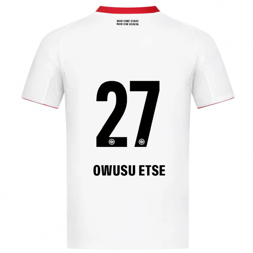Danxen Mulher Camisola Collin Owusu Etse #27 Branco Vermelho Alternativa 2025/26 Camisa