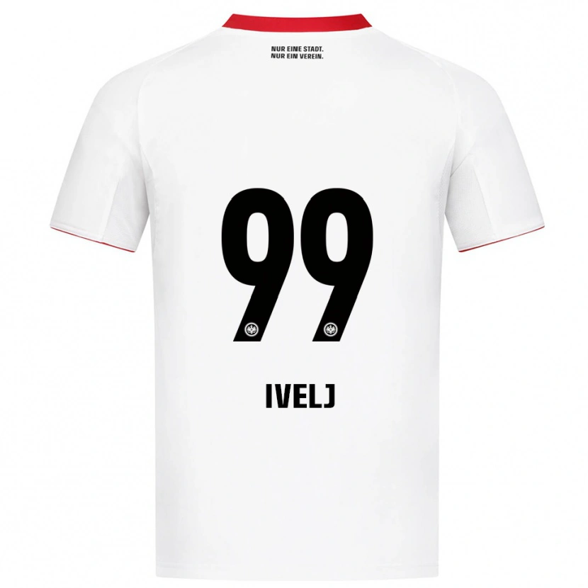Danxen Mulher Camisola Noemi Ivelj #99 Branco Vermelho Alternativa 2025/26 Camisa