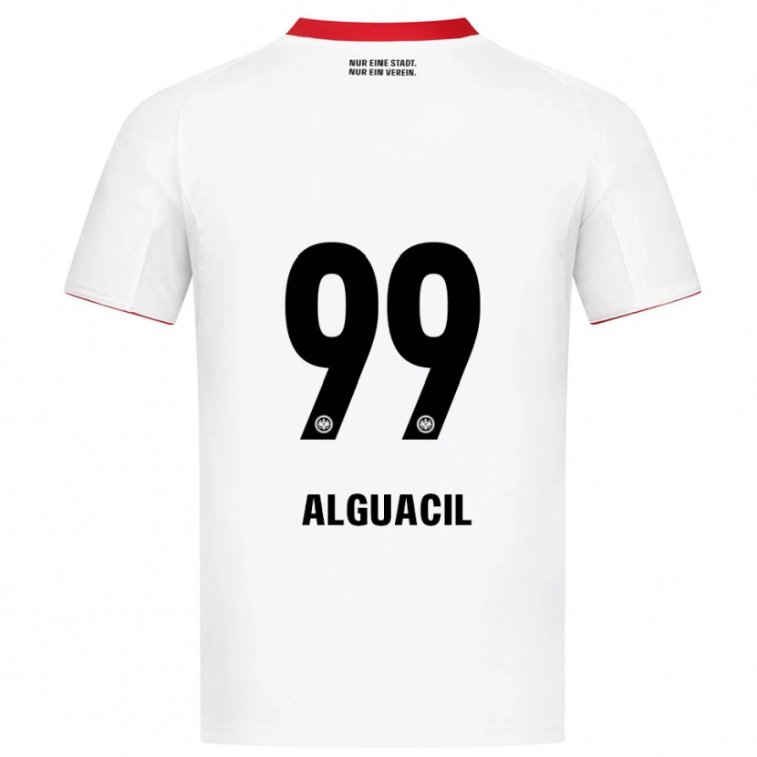 Danxen Mulher Camisola Ainhoa Alguacil #99 Branco Vermelho Alternativa 2025/26 Camisa