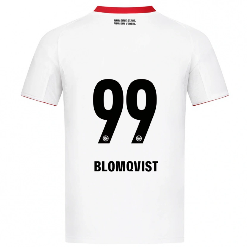 Danxen Mulher Camisola Rebecka Blomqvist #99 Branco Vermelho Alternativa 2025/26 Camisa