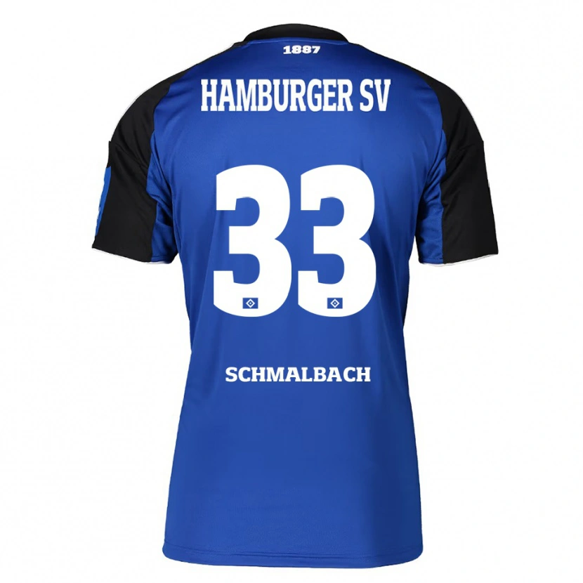 Danxen Mulher Camisola Sebastian Schmalbach #33 Azul Preto Alternativa 2025/26 Camisa