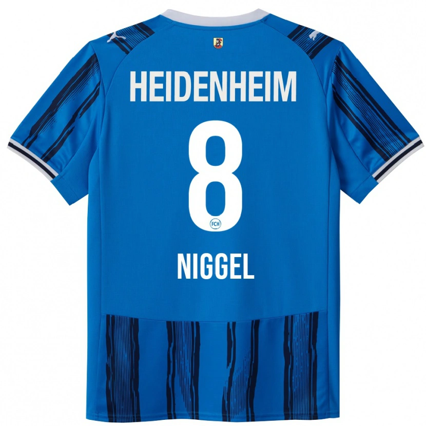 Danxen Mulher Camisola Henrik Niggel #8 Azul Marinho Alternativa 2025/26 Camisa