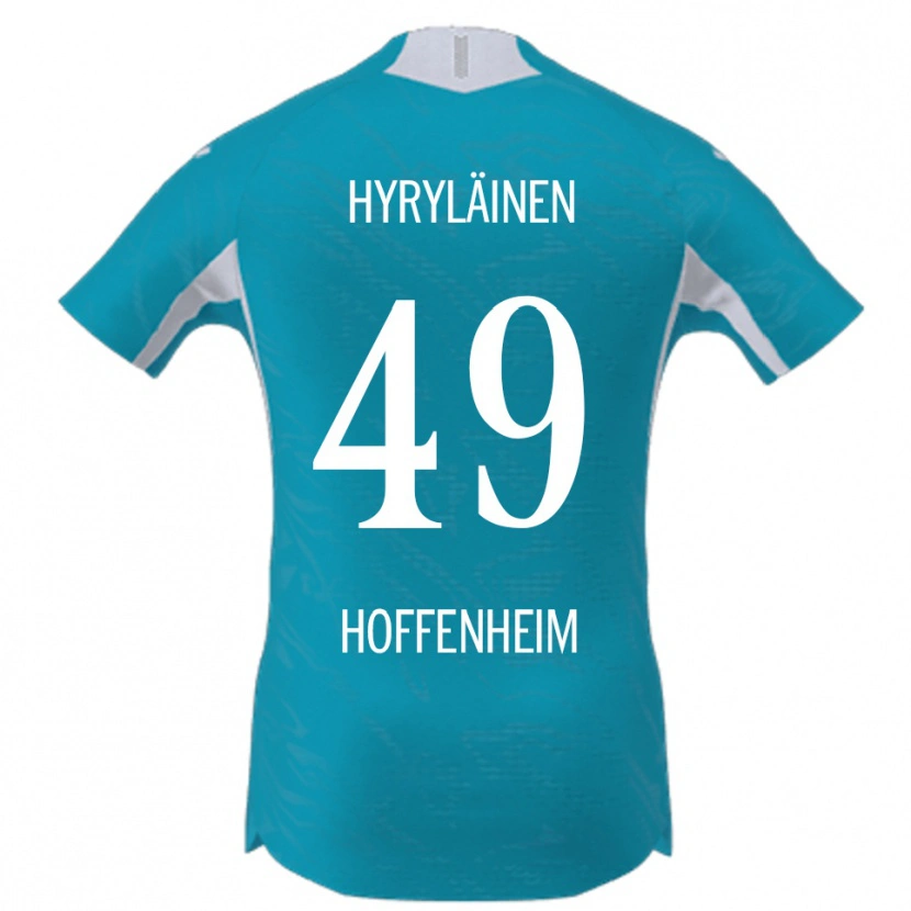 Danxen Mulher Camisola Luka Hyryläinen #49 Azul Celeste Alternativa 2025/26 Camisa