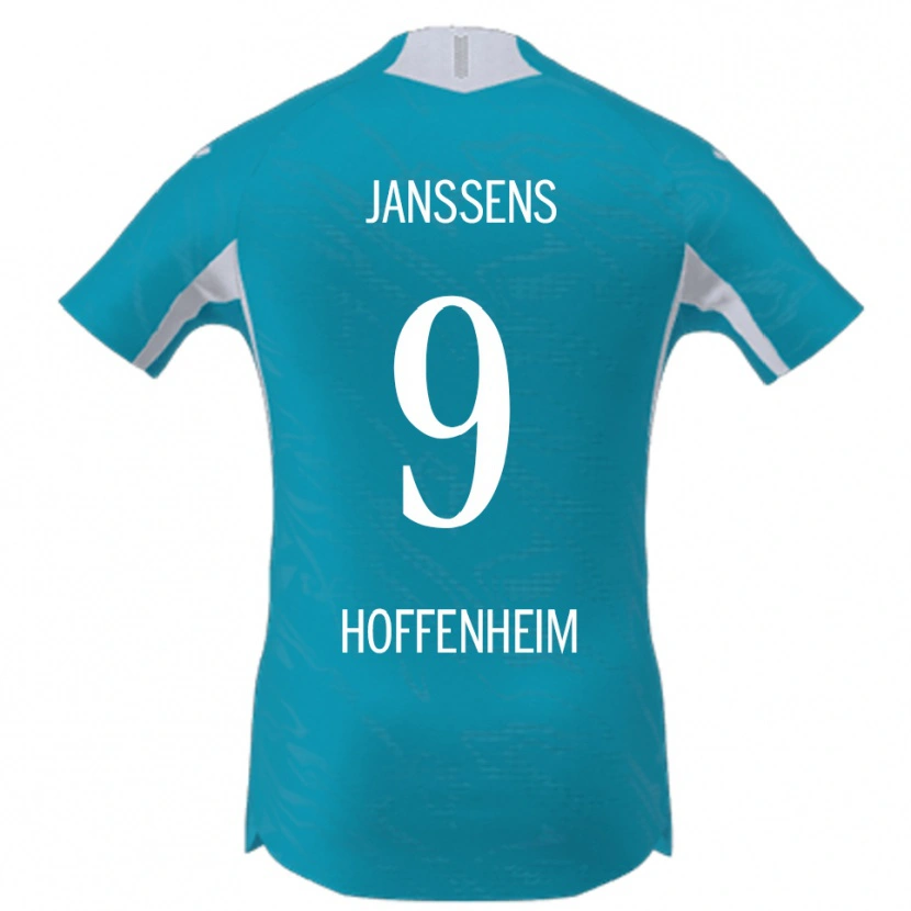 Danxen Mulher Camisola Jill Janssens #9 Azul Celeste Alternativa 2025/26 Camisa