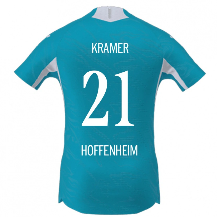 Danxen Mulher Camisola Emil Kramer #21 Azul Celeste Alternativa 2025/26 Camisa