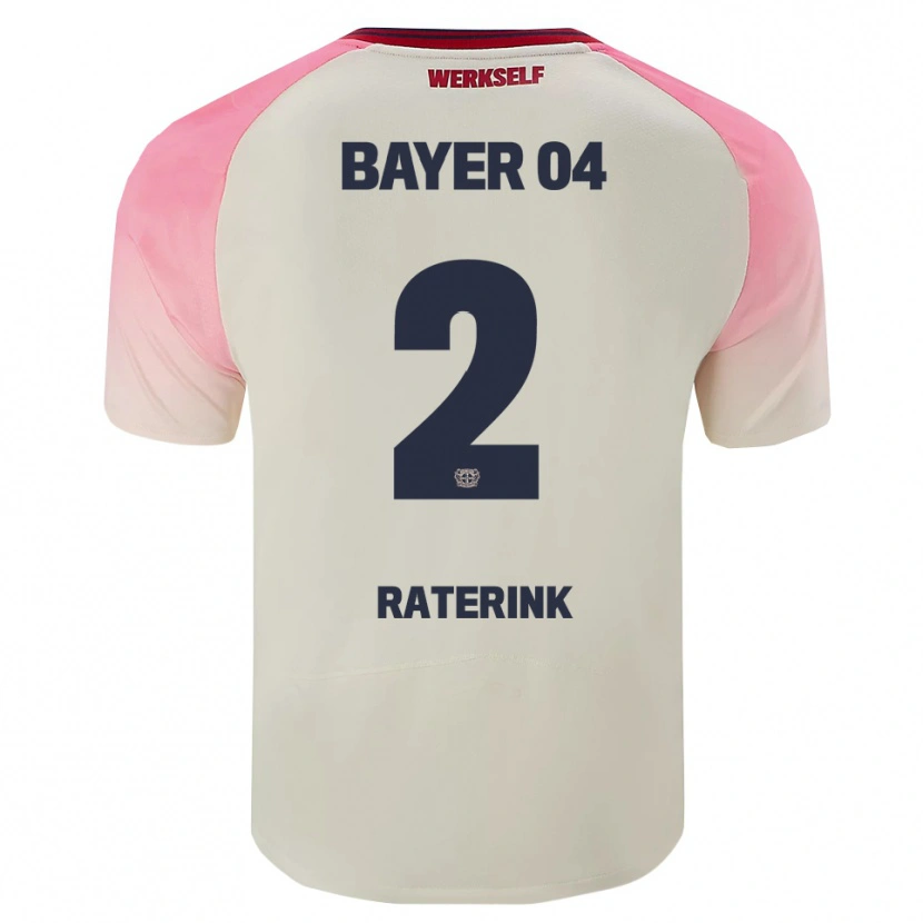 Danxen Mulher Camisola Othniël Raterink #2 Rosa Branco Sujo Alternativa 2025/26 Camisa