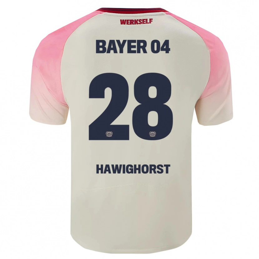 Danxen Mulher Camisola Ben Hawighorst #28 Rosa Branco Sujo Alternativa 2025/26 Camisa