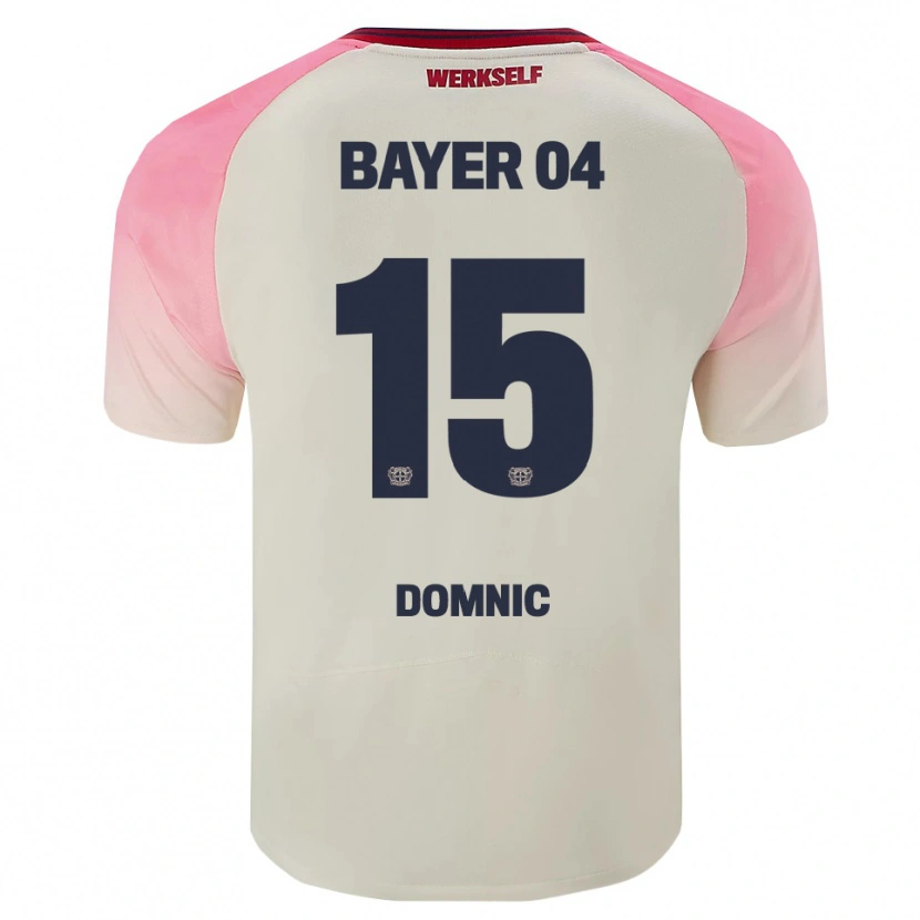 Danxen Mulher Camisola Nebe-Sirak Domnic #15 Rosa Branco Sujo Alternativa 2025/26 Camisa