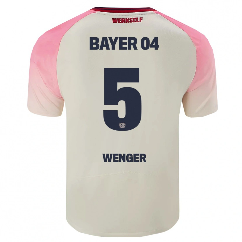 Danxen Mulher Camisola Claudia Wenger #5 Rosa Branco Sujo Alternativa 2025/26 Camisa