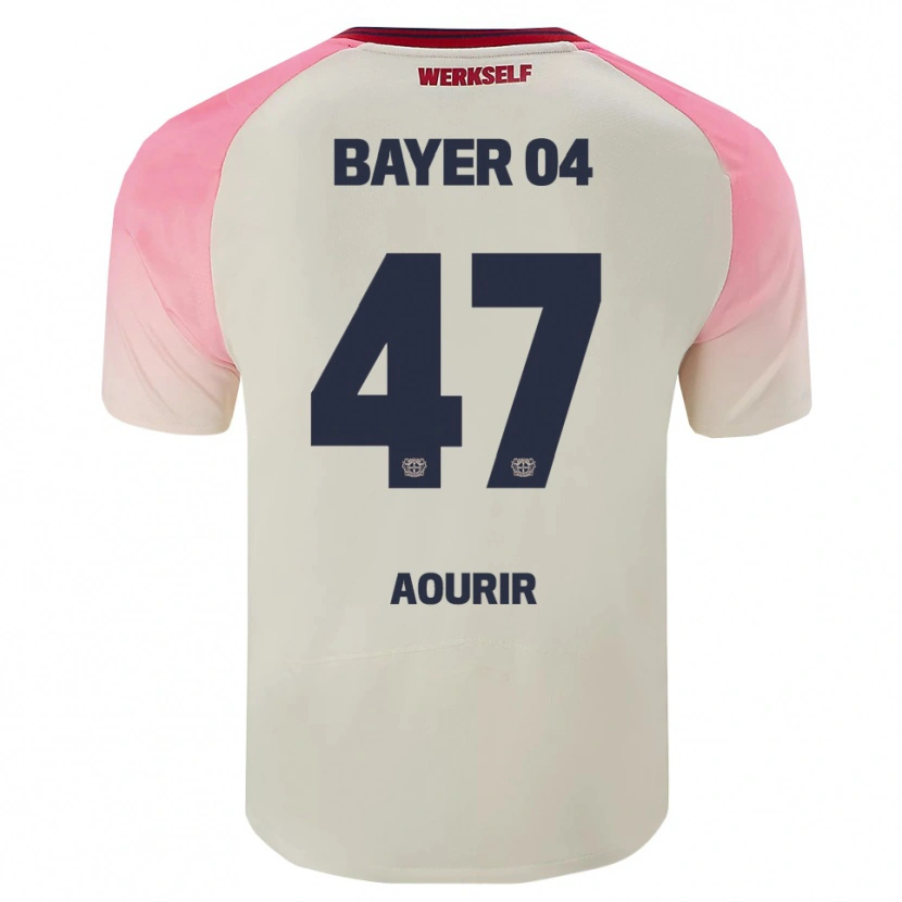 Danxen Mulher Camisola Ayman Aourir #47 Rosa Branco Sujo Alternativa 2025/26 Camisa