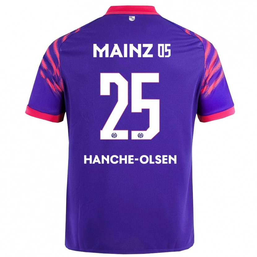 Danxen Mulher Camisola Andreas Hanche-Olsen #25 Marinho Rosa Alternativa 2025/26 Camisa