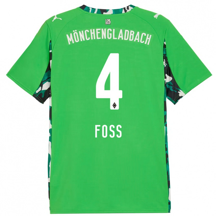 Danxen Mulher Camisola Jonathan Foss #4 Verde Preto Alternativa 2025/26 Camisa
