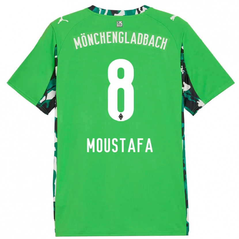 Danxen Mulher Camisola Moustafa Ashraf Moustafa #8 Verde Preto Alternativa 2025/26 Camisa