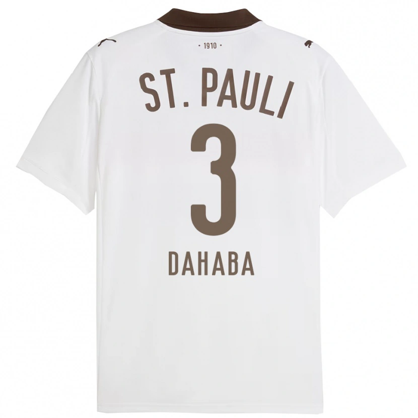 Danxen Mulher Camisola Muhammad Dahaba #3 Branco Vermelho Alternativa 2025/26 Camisa