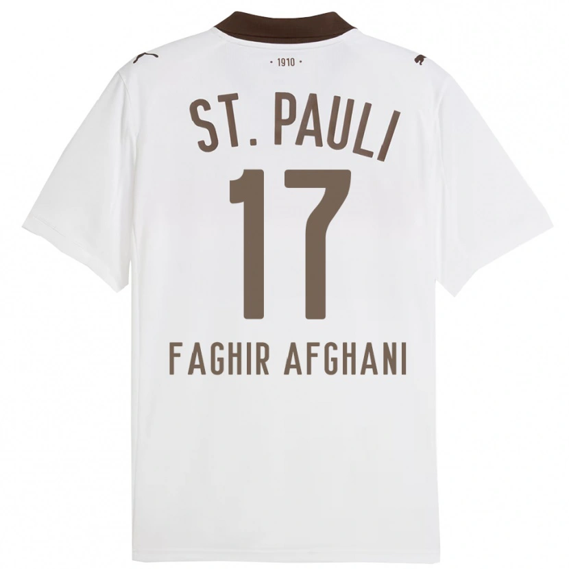 Danxen Mulher Camisola Younan Faghir Afghani #17 Branco Vermelho Alternativa 2025/26 Camisa