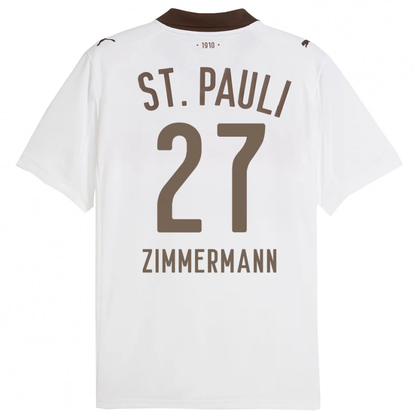 Danxen Mulher Camisola Tara Zimmermann #27 Branco Vermelho Alternativa 2025/26 Camisa