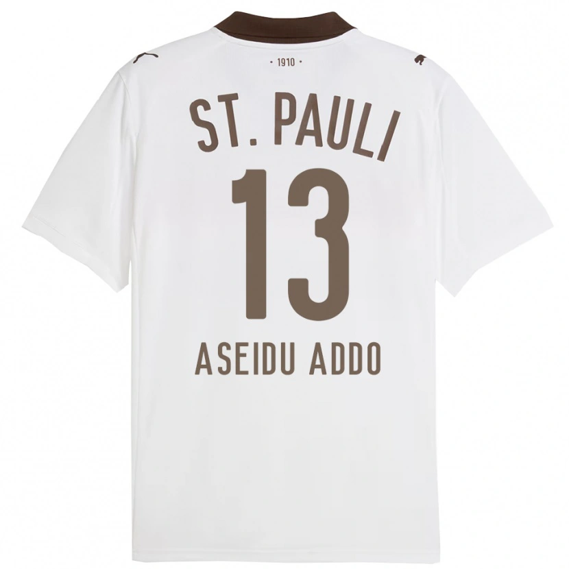 Danxen Mulher Camisola Joel Aseidu Addo #13 Branco Vermelho Alternativa 2025/26 Camisa