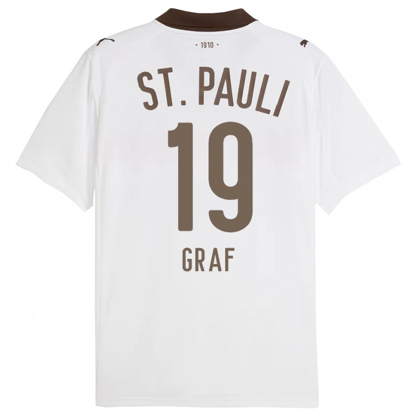 Danxen Mulher Camisola Alexander Graf #19 Branco Vermelho Alternativa 2025/26 Camisa