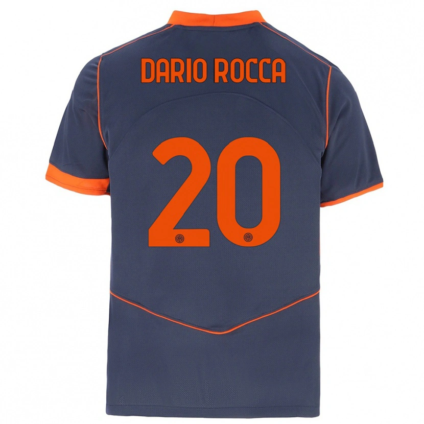 Danxen Mulher Camisola Edoardo Dario Rocca #20 Cinza Laranja Terceiro 2025/26 Camisa