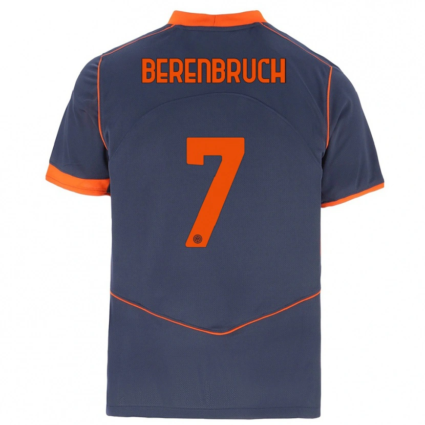 Danxen Mulher Camisola Thomas Berenbruch #7 Cinza Laranja Terceiro 2025/26 Camisa
