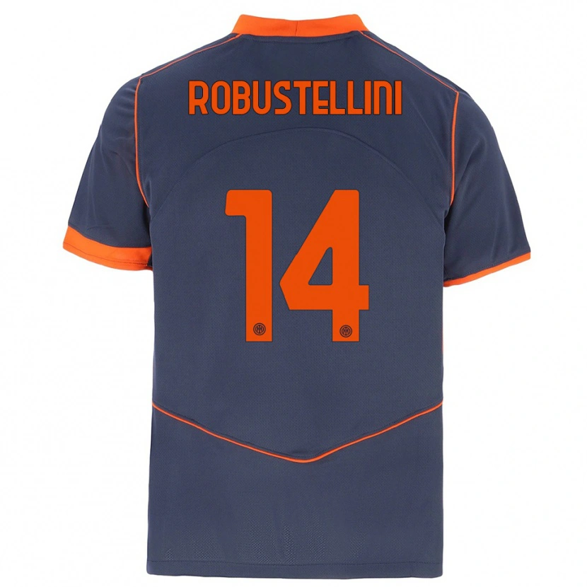Danxen Mulher Camisola Chiara Robustellini #14 Cinza Laranja Terceiro 2025/26 Camisa