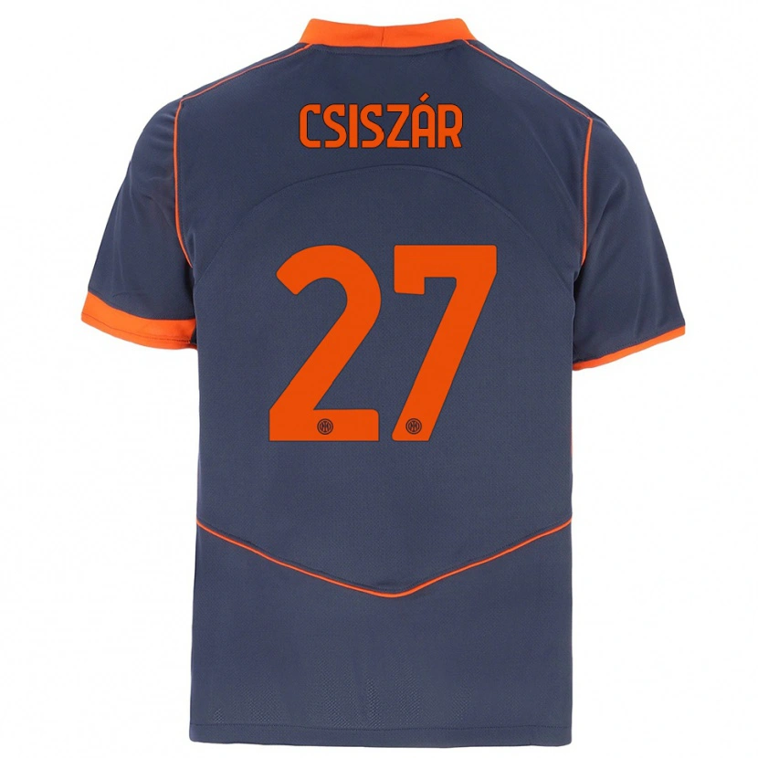 Danxen Mulher Camisola Henrietta Csiszár #27 Cinza Laranja Terceiro 2025/26 Camisa