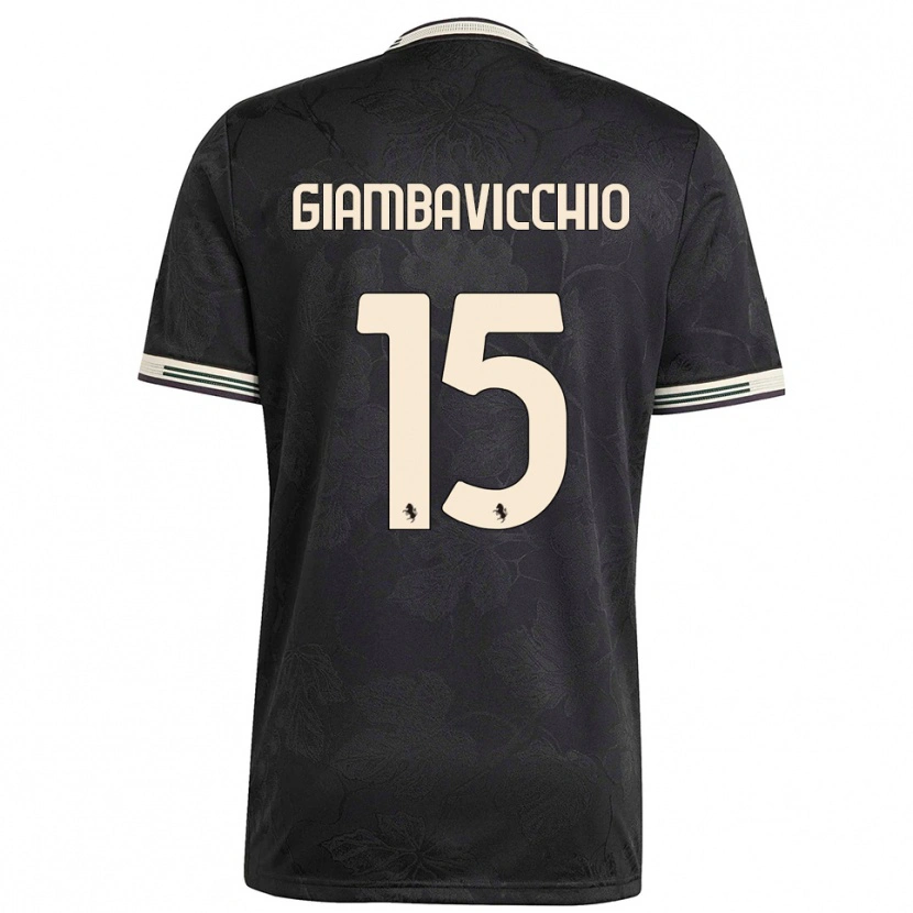 Danxen Mulher Camisola Franco Giambavicchio #15 Preto Branco Verde Terceiro 2025/26 Camisa