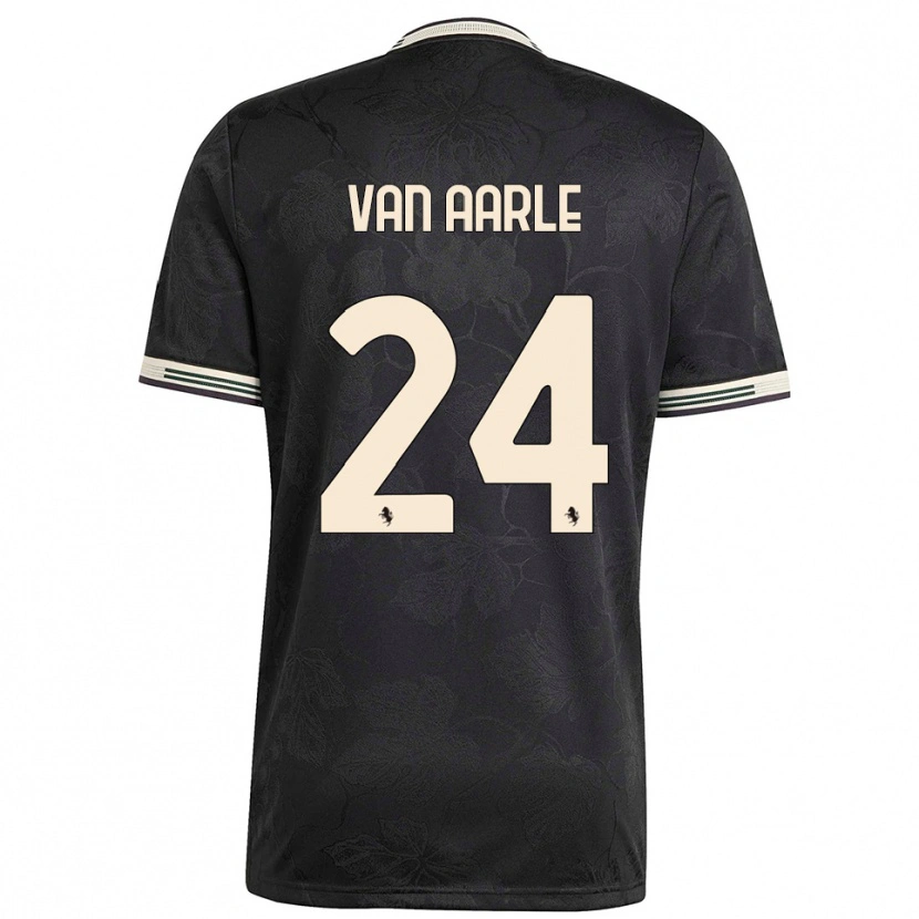 Danxen Mulher Camisola Shane Van Aarle #24 Preto Branco Verde Terceiro 2025/26 Camisa