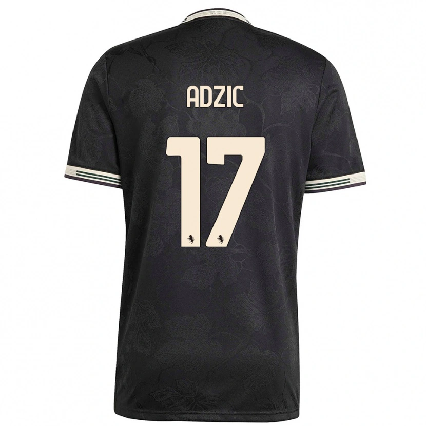 Danxen Mulher Camisola Vasilije Adžić #17 Preto Branco Verde Terceiro 2025/26 Camisa