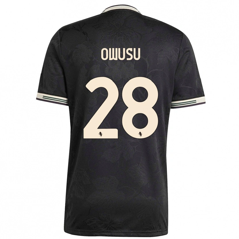 Danxen Mulher Camisola Augusto Owusu #28 Preto Branco Verde Terceiro 2025/26 Camisa