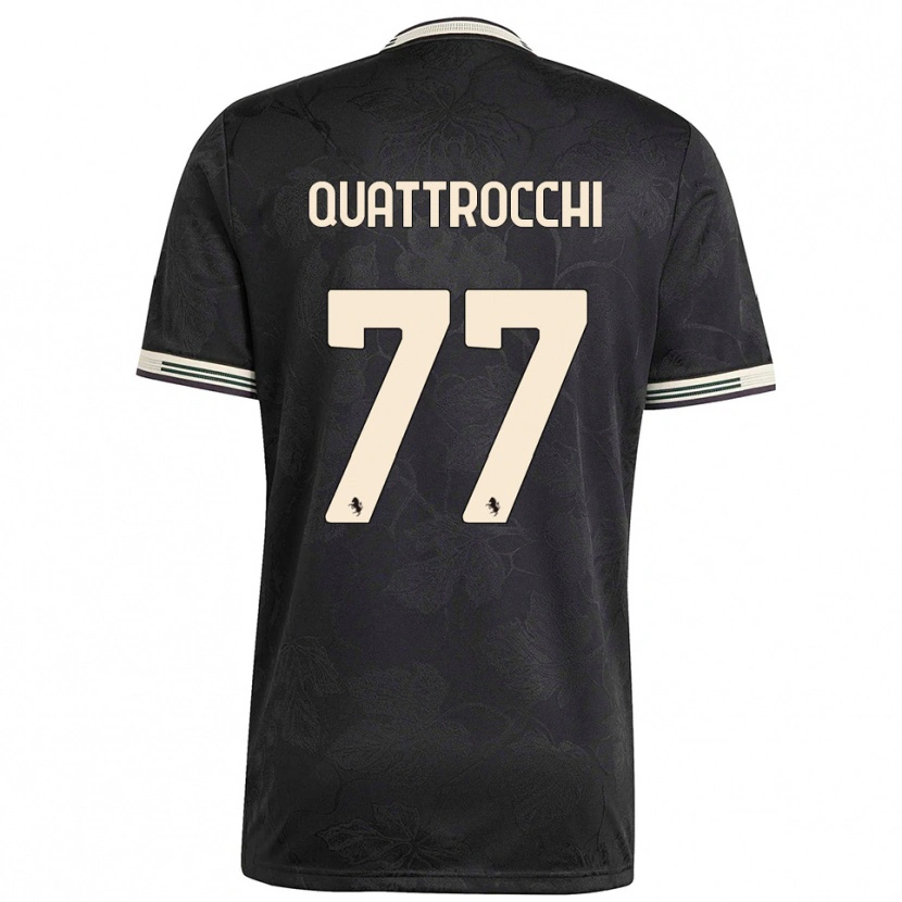 Danxen Mulher Camisola Juan Ignacio Quattrocchi #77 Preto Branco Verde Terceiro 2025/26 Camisa