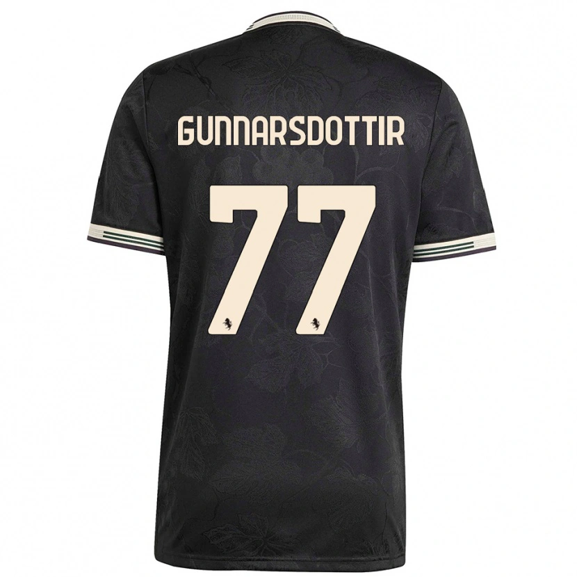 Danxen Mulher Camisola Sara Bjork Gunnarsdottir #77 Preto Branco Verde Terceiro 2025/26 Camisa
