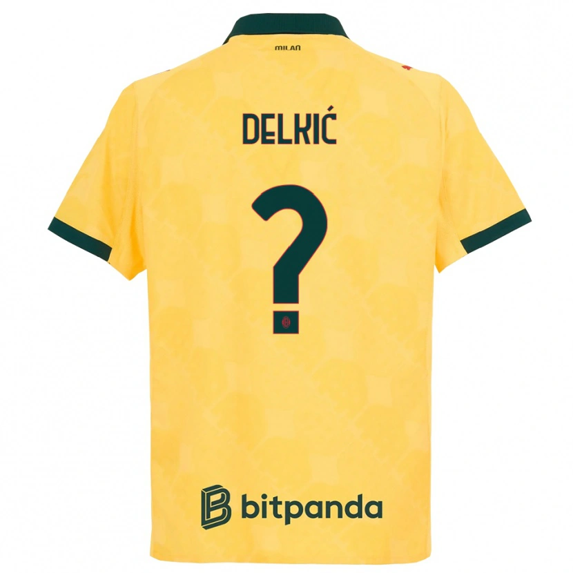 Danxen Mulher Camisola Dino Delkić #0 Amarelo Preto Terceiro 2025/26 Camisa