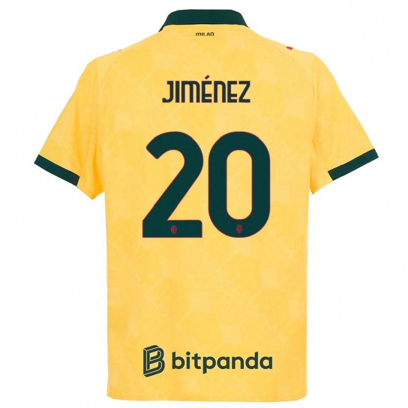 Danxen Mulher Camisola Álex Jiménez #20 Amarelo Preto Terceiro 2025/26 Camisa