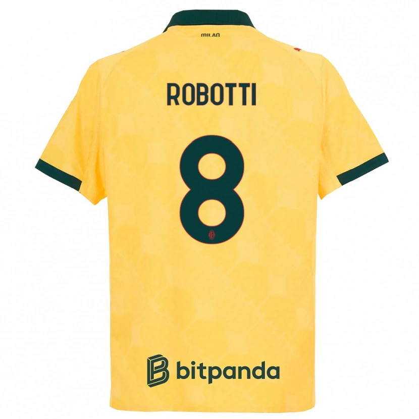 Danxen Mulher Camisola Giovanni Robotti #8 Amarelo Preto Terceiro 2025/26 Camisa