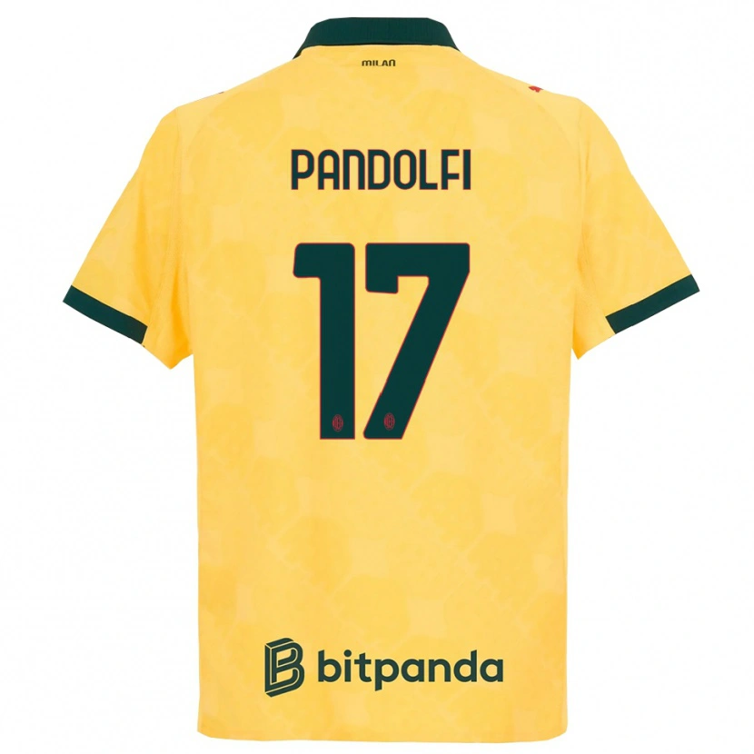 Danxen Mulher Camisola Fabio Pandolfi #17 Amarelo Preto Terceiro 2025/26 Camisa