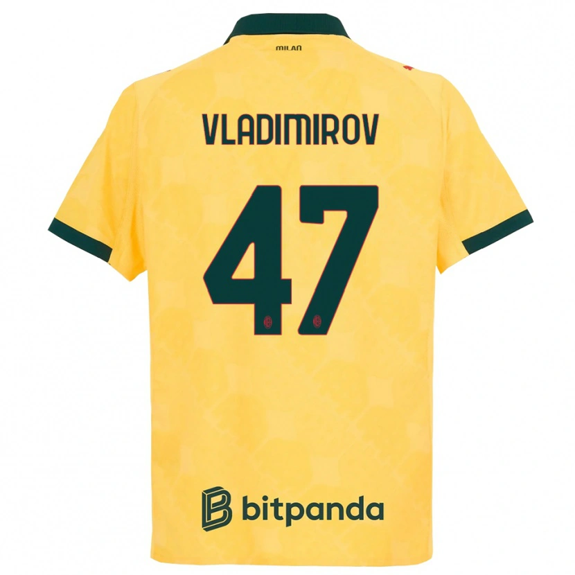 Danxen Mulher Camisola Valeri Vladimirov #47 Amarelo Preto Terceiro 2025/26 Camisa