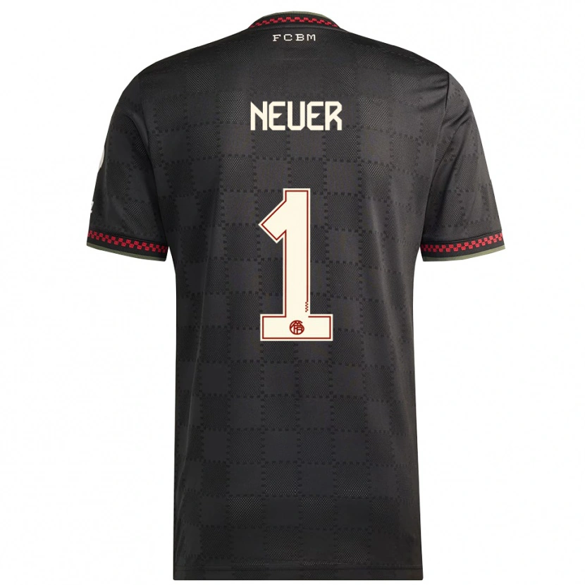 Danxen Mulher Camisola Manuel Neuer #1 Preto Branco Terceiro 2025/26 Camisa