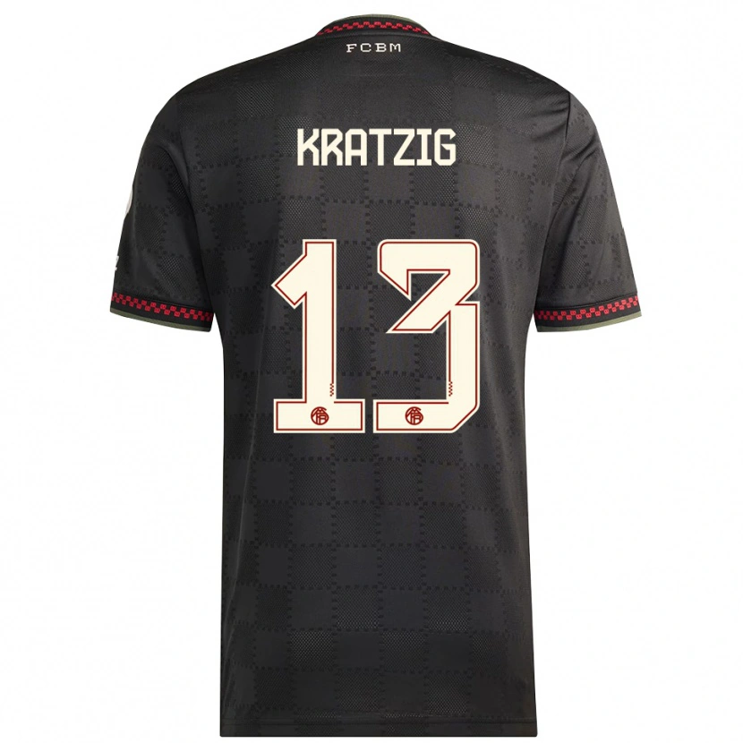 Danxen Mulher Camisola Frans Kratzig #13 Preto Branco Terceiro 2025/26 Camisa