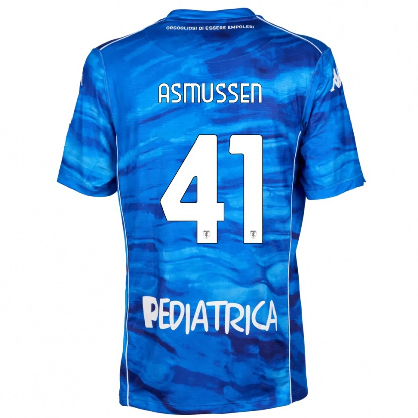 Danxen Criança Camisola Ank Asmussen #41 Azul Branco Principal 2025/26 Camisa