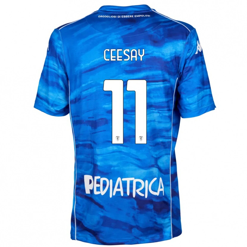 Danxen Criança Camisola Joseph Ceesay #11 Azul Branco Principal 2025/26 Camisa