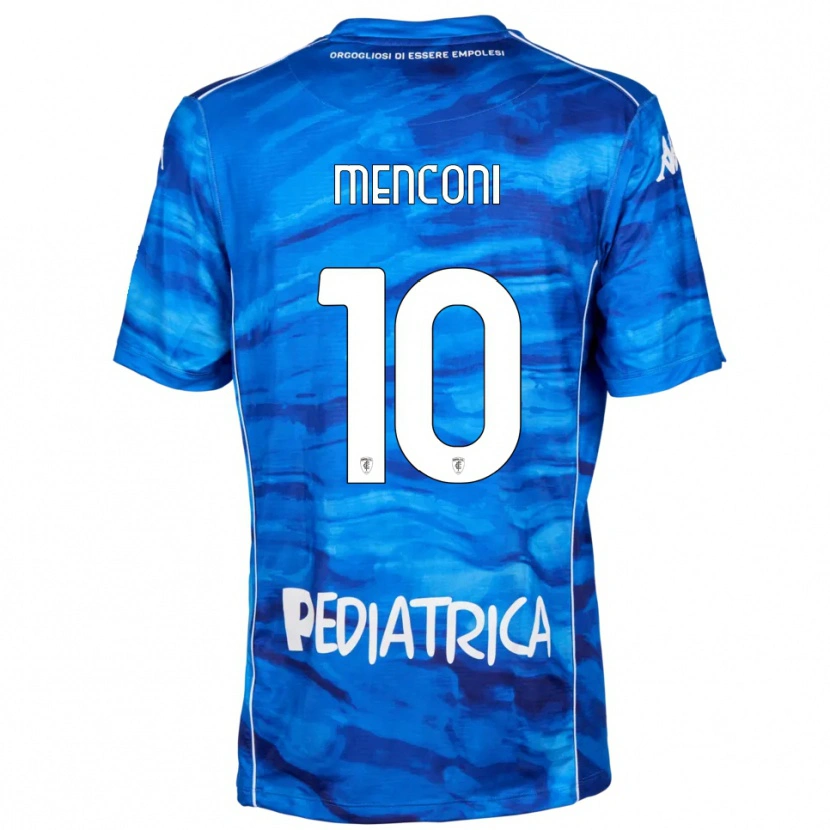 Danxen Criança Camisola Simone Menconi #10 Azul Branco Principal 2025/26 Camisa