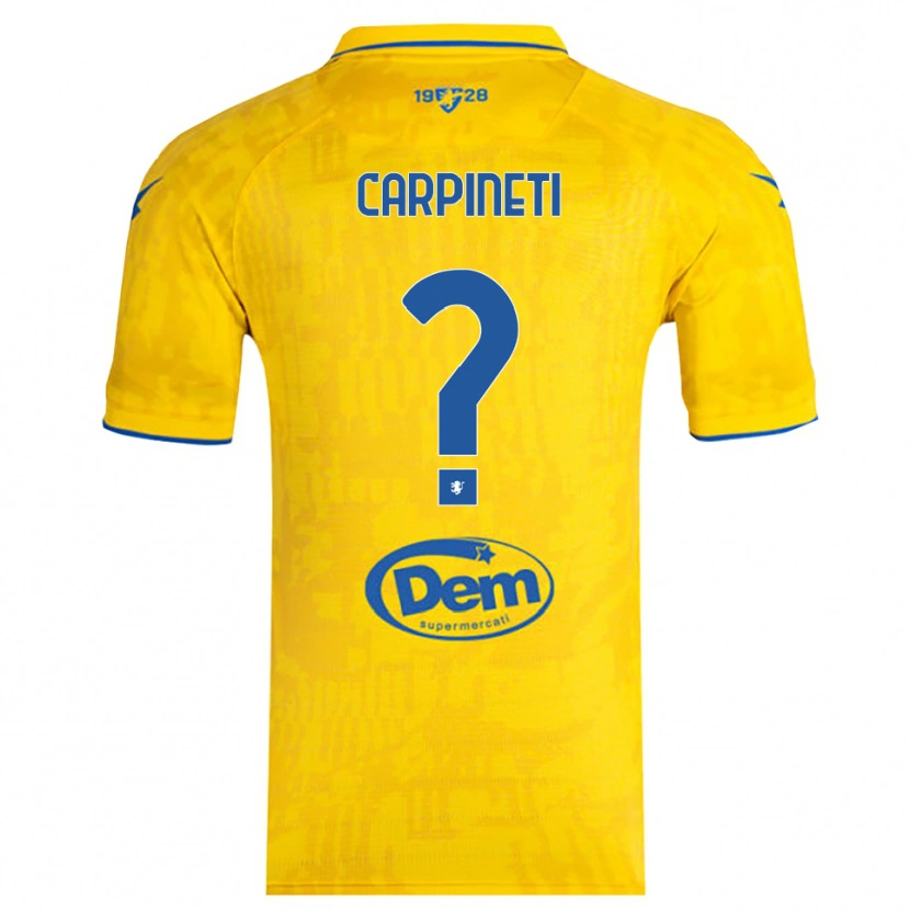 Danxen Criança Camisola Cristiano Carpineti #0 Amarelo Azul Principal 2025/26 Camisa