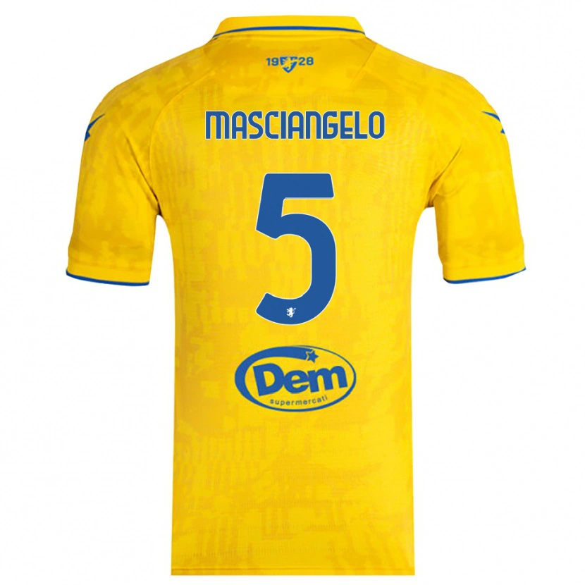 Danxen Criança Camisola Edoardo Masciangelo #5 Amarelo Azul Principal 2025/26 Camisa
