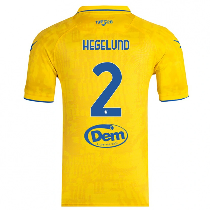 Danxen Criança Camisola Victor Hegelund #2 Amarelo Azul Principal 2025/26 Camisa
