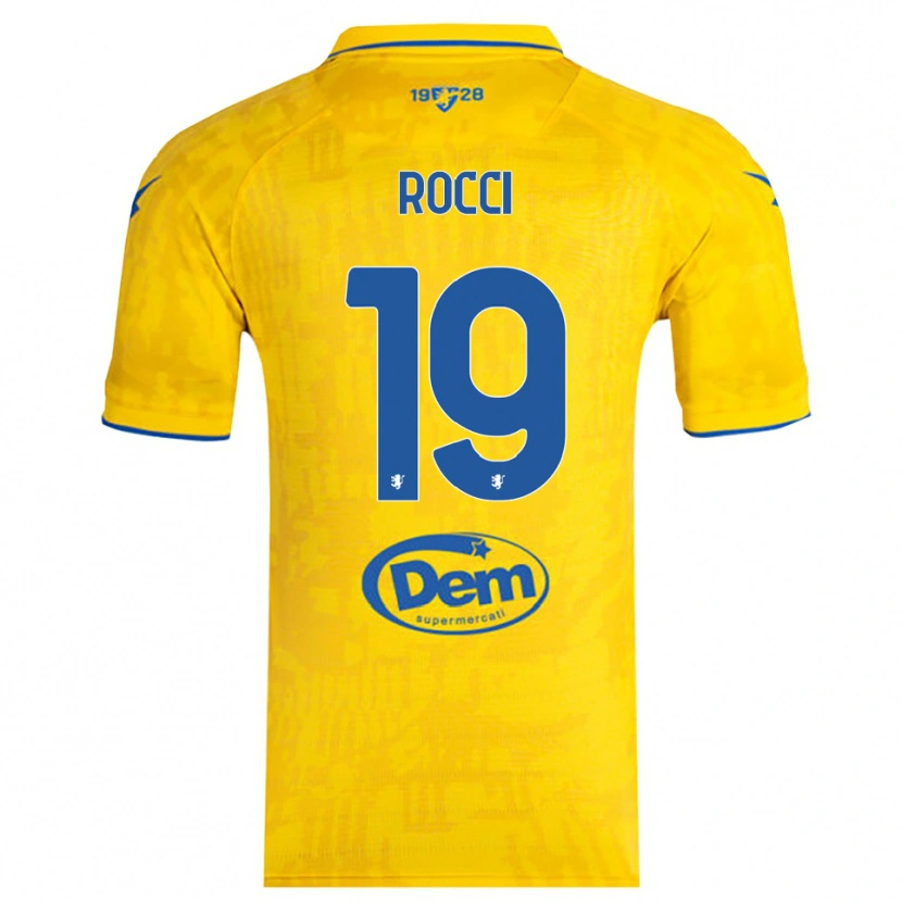 Danxen Criança Camisola Valerio Rocci #19 Amarelo Azul Principal 2025/26 Camisa