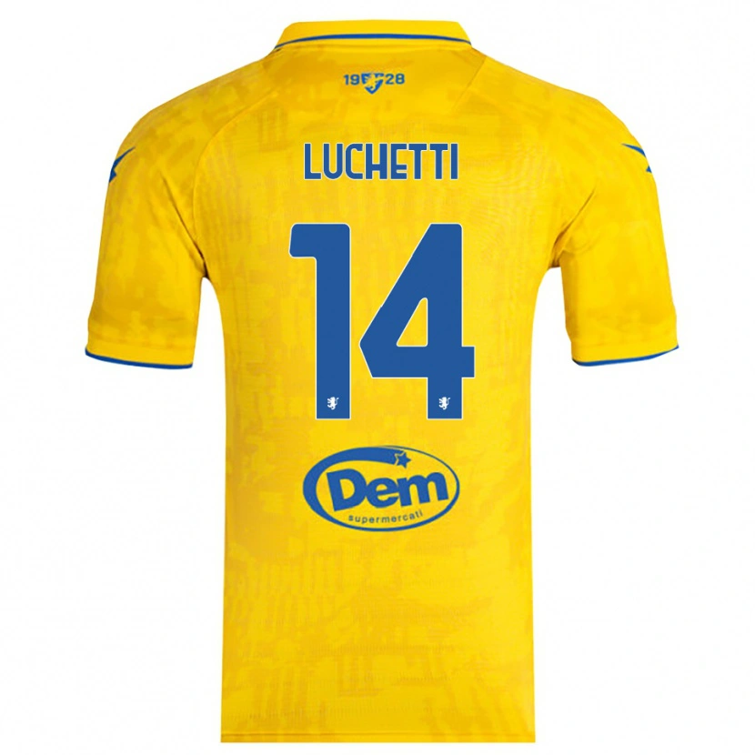Danxen Criança Camisola Alessandro Luchetti #14 Amarelo Azul Principal 2025/26 Camisa