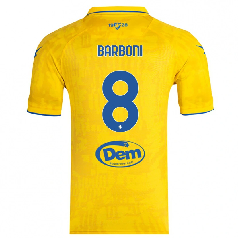 Danxen Criança Camisola David Barboni #8 Amarelo Azul Principal 2025/26 Camisa